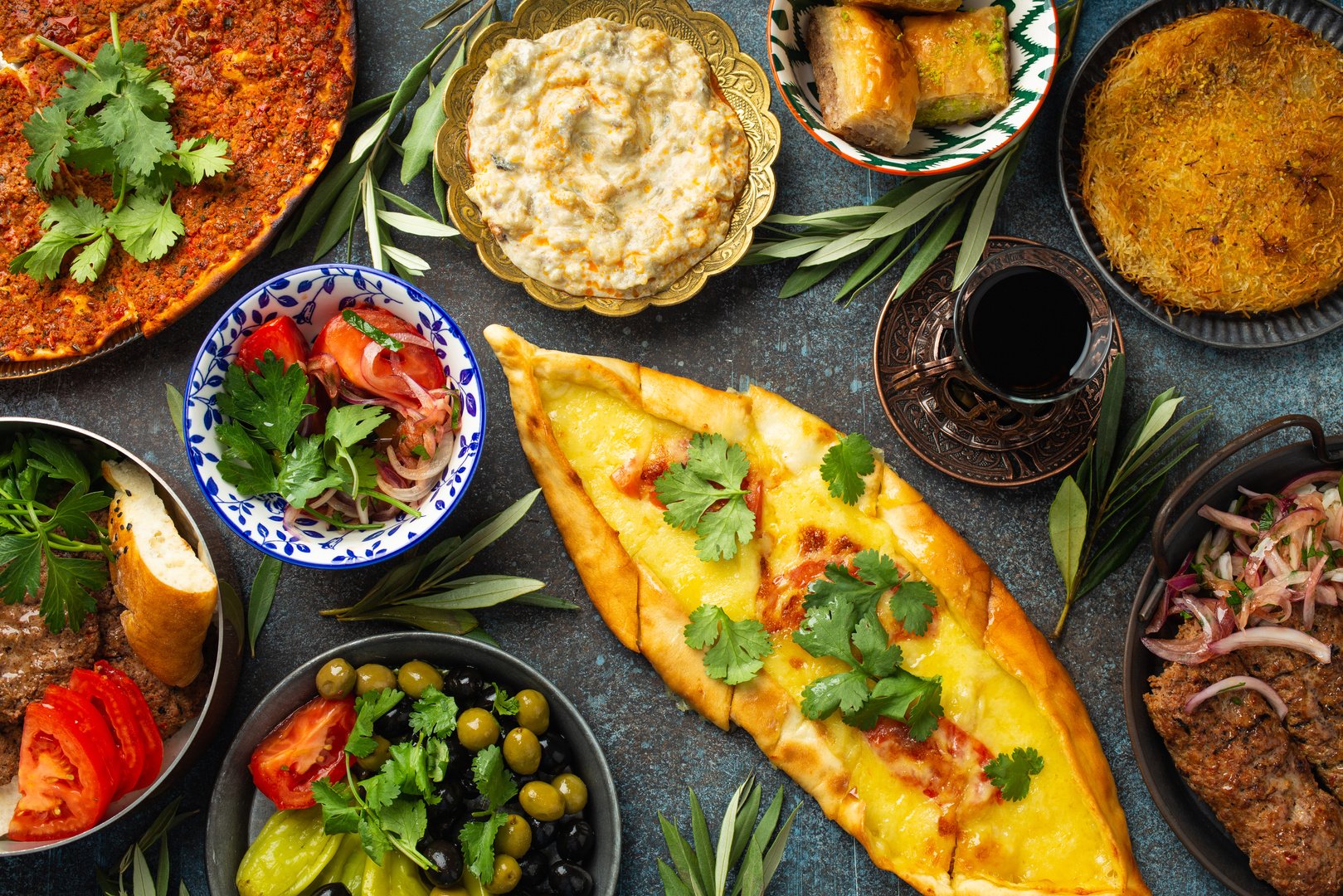 Assortment of Traditional Turkish Food